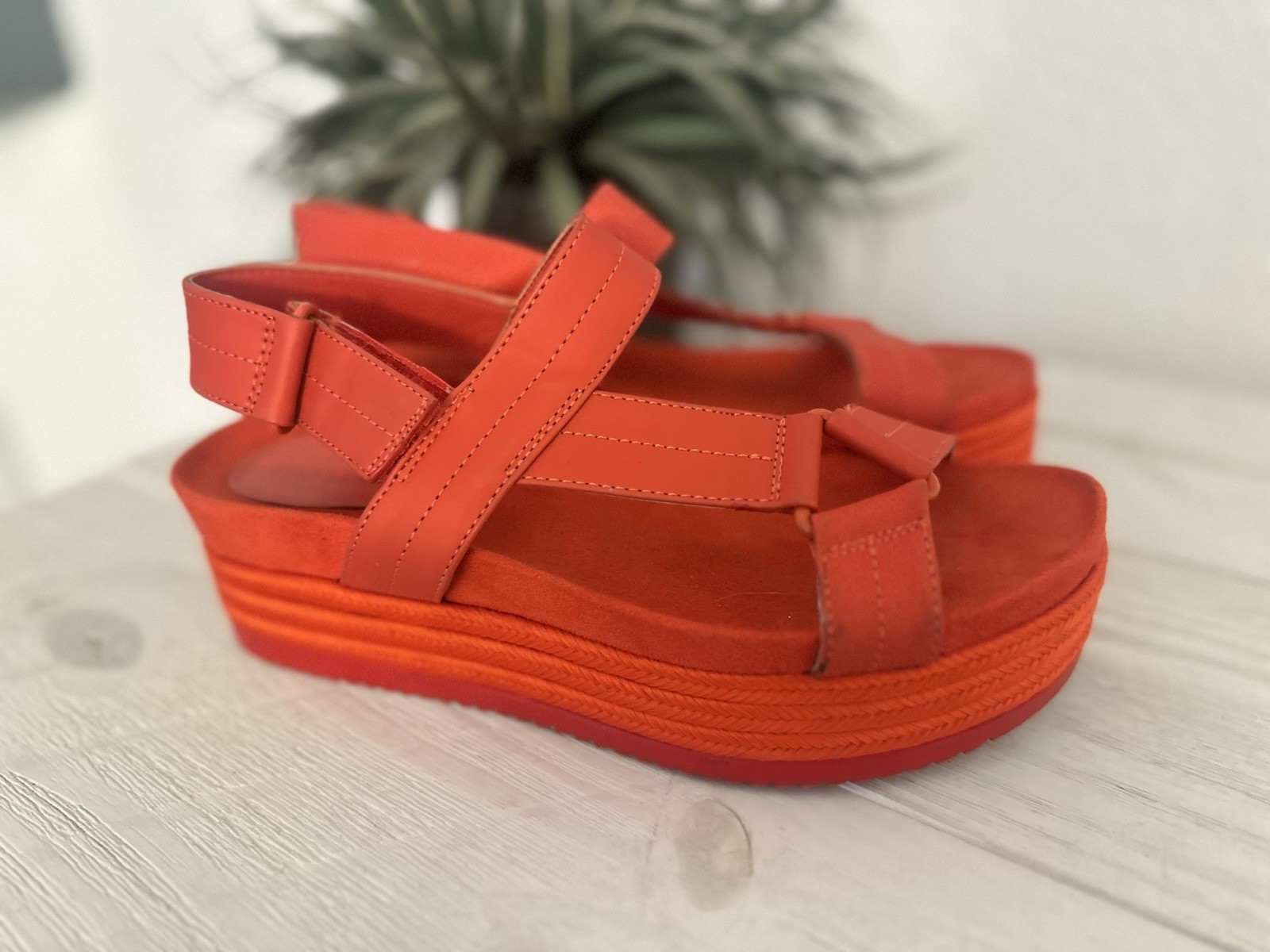 SAOLA Sandali con zeppa plateau primavera Call It donna taglia 6 5 ROSSO cinturino suola grossa