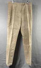 AR Abernardo Fashions Suede Leather Pants Womens High Rise Straight Leg Lined 12