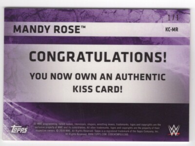 Mandy Rose 2018 Topps WWE Then Now Forever Kiss Lipstick Relic