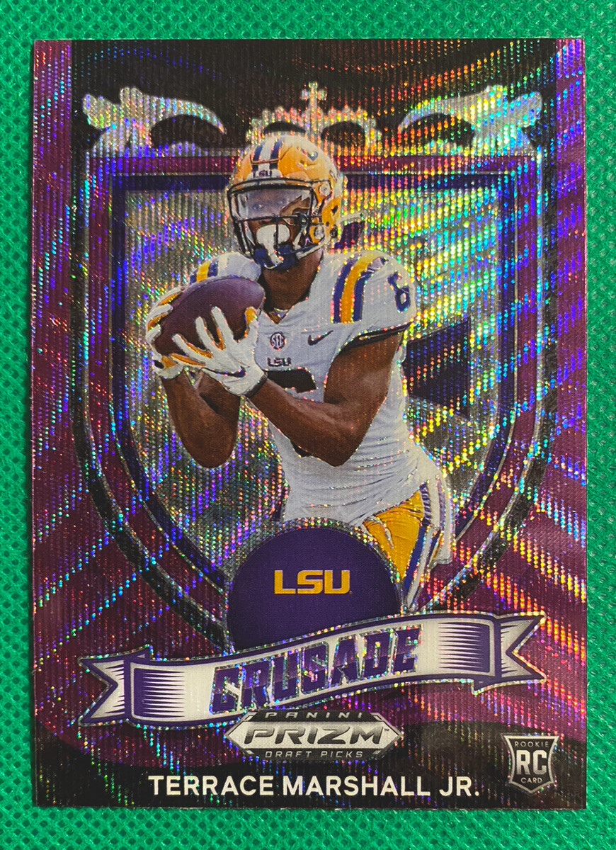 Terrace Marshall Jr. Purple Wave Prizm Rookie 2021 Draft pick Crusade Insert MT
