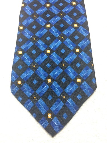 GUESS MENS TIE BLUE BLACK AND ORANGE 4 X 58