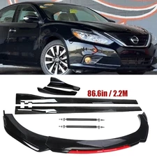 Front Bumper Lip Splitter Spoiler Side Skirt For Nissan Altima Glossy Black
