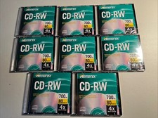Memorex CD-RW 8 Pack Compact Discs CDs Rewritable 4X 700MB 80 Min Sealed