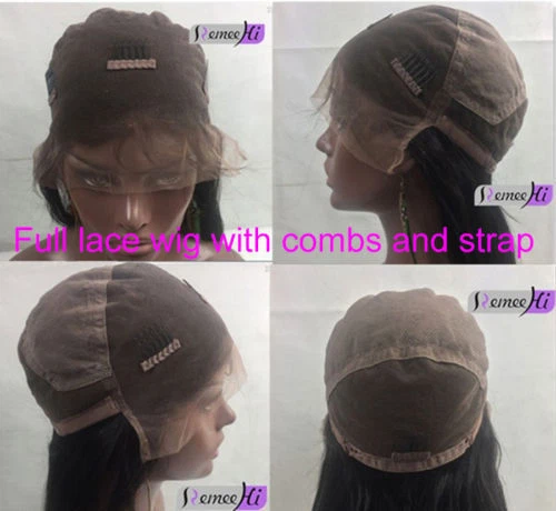 Шелковистый натуральный прямой парик 12–24 дюйма из 100% индийских человеческих волос Remy кружевной спереди/полный - Изображение 3 из 4