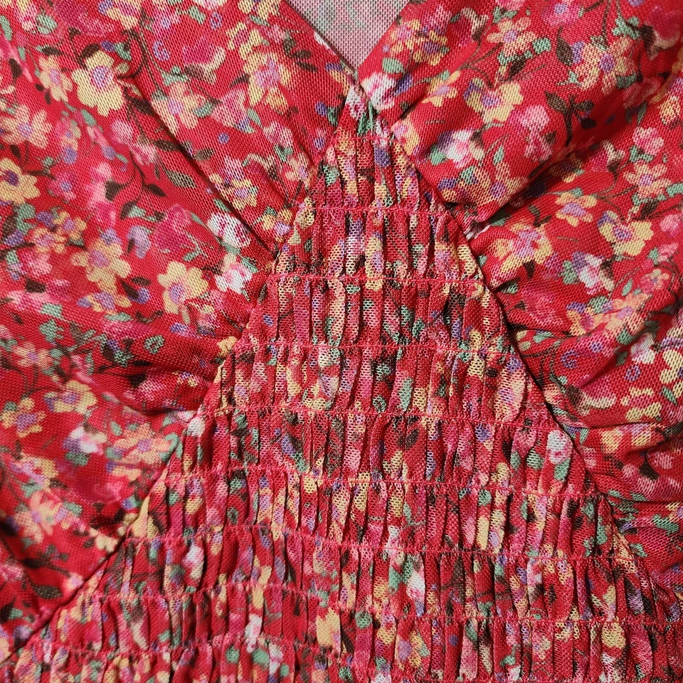 Lane Bryant para mujer talla Top Babydoll 18/20 Rosa Floral Calzoncillo Forrado Manga Transparente Foto 3 de 4