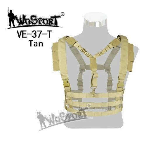 WorSporT VE-37 Tactical Hunting Paintball Molle Chest Rig Hanging Vest w/ Sling - Picture 8 of 11