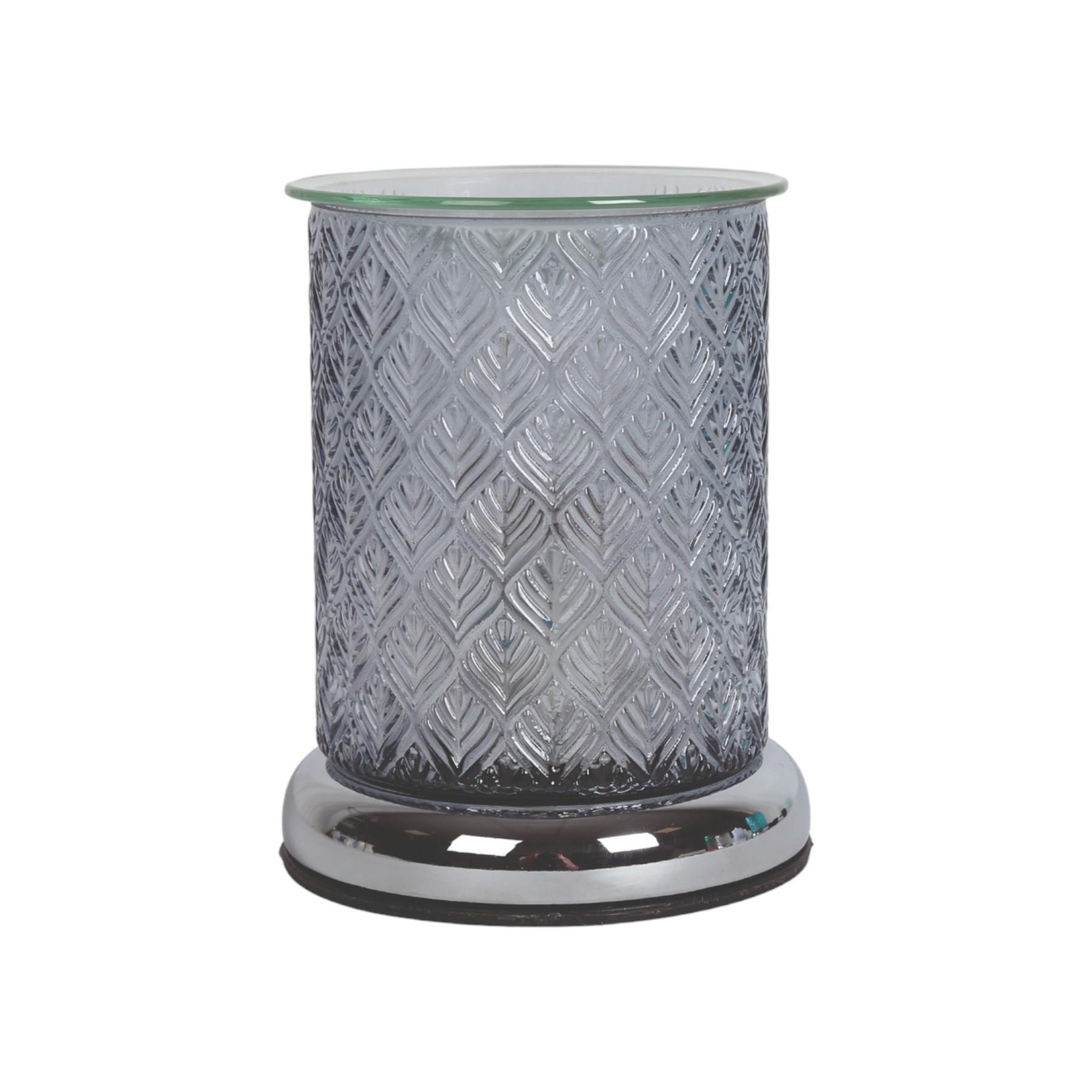 Aroma Electric Wax Melt Burner Touch - Textured Glass Grey Leaf - Image 3