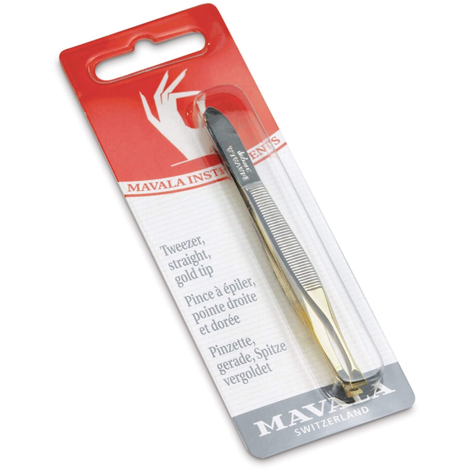 Mavala Lifetime Guarantee Accessories - Gold Tip Straight Tweezers (71701)