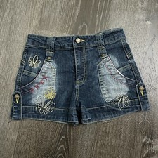 Route Girls Short Shorts Denim Dark Wash Pockets Size 8