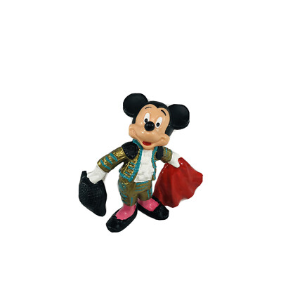 Mickey Mouse Bull Fighter Bullyland Disney Figure Cake Topper VTG 1980s Germany