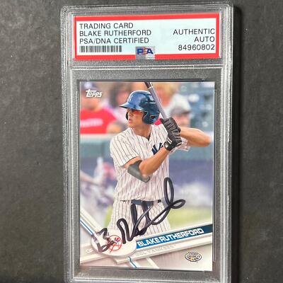 2017 Topps Pro Debut #107 Blake Rutherford Signed Card PSA Slabbed AUTO ...