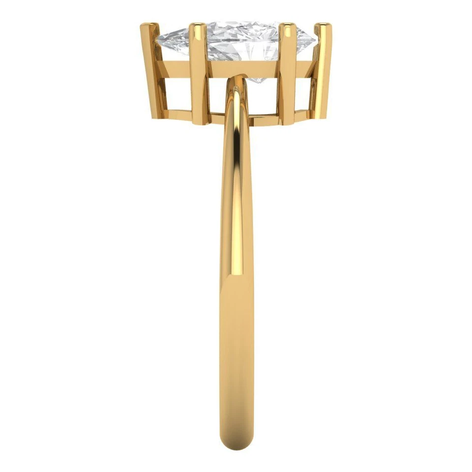 1.5 cttw Pear-Cut Cubic Zirconia Solitaire  Engagement Ring (14K Yellow Gold) - Image 3 of 4