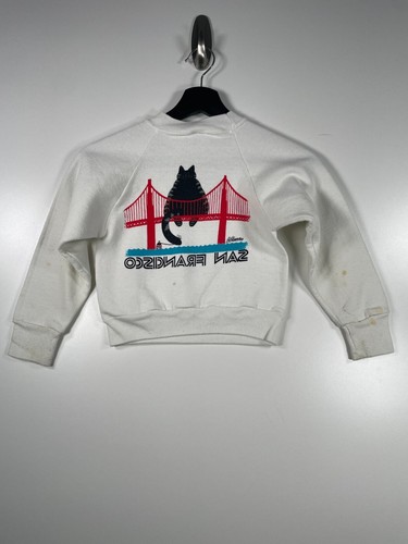 Vtg Crazy Shirts Unisex Kids Graphic Sweatshirt San Francisco Cat Size S 14x15 - Picture 14 of 21