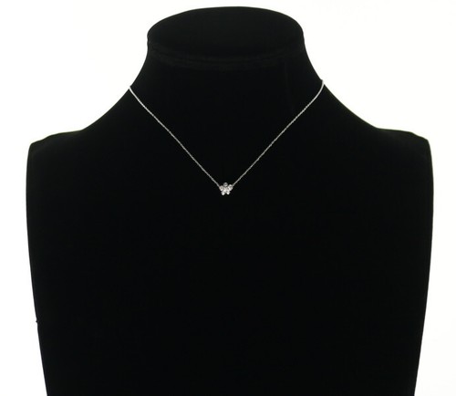 Auth Ponte Vecchio Necklace Diamond 0.11ct Flower 18K 750 White Gold - Picture 4 of 4