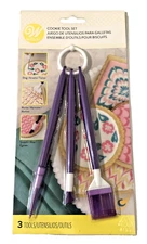 Wilton Cookie Tool Set Purple 3 Piece With Ring Comb Etch Scraper #409-7722 New