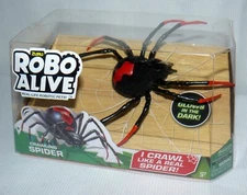 Robo Alive Crawling Spider Robotic Toy by ZURU Black Widow Glows in Dark