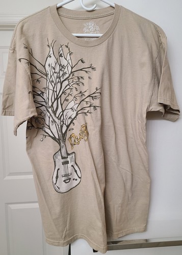 Rusty Brand Mens L Guitar Music Tree Short Sleeve Graphic Shirt