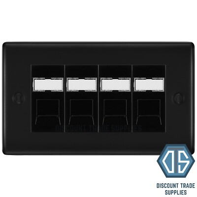 BG Nexus mattschwarz 4-Gang Doppel RJ45 Telefonbuchse, IDC Typ NFBRJ454