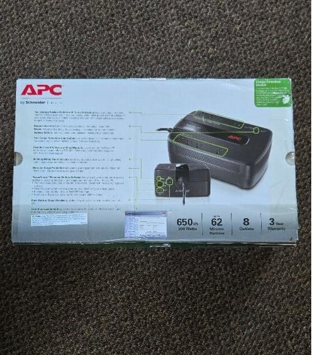 APC BY SCHNEIDER ELECTRIC UPS System: 62 min, 8 outlets, 120 V 650 va 390watts