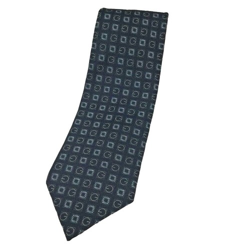 GUCCI Rare tie Gray all-over pattern silk from japan J2496 - Picture 16 of 24