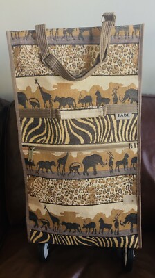 JADE African Safari Zebra Animal Print Foldable Rolling Luggage