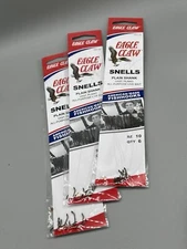 Lot of 3 | EAGLE CLAW Size 10 Snells Plain Shank Fishing Hooks 6-Pack / 18 Total