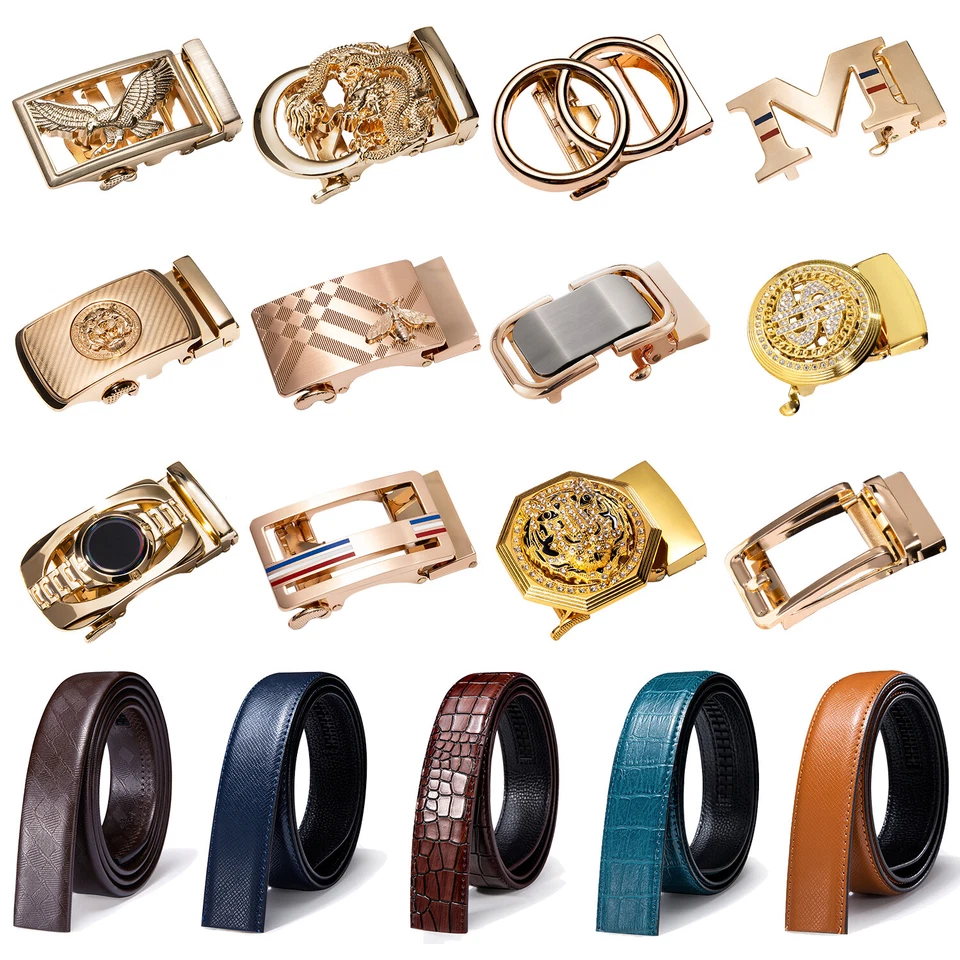 AU Men's Ratchet Automatic Buckle Leather Belt Waistband Waist Strap Replacement - image 4 of 4