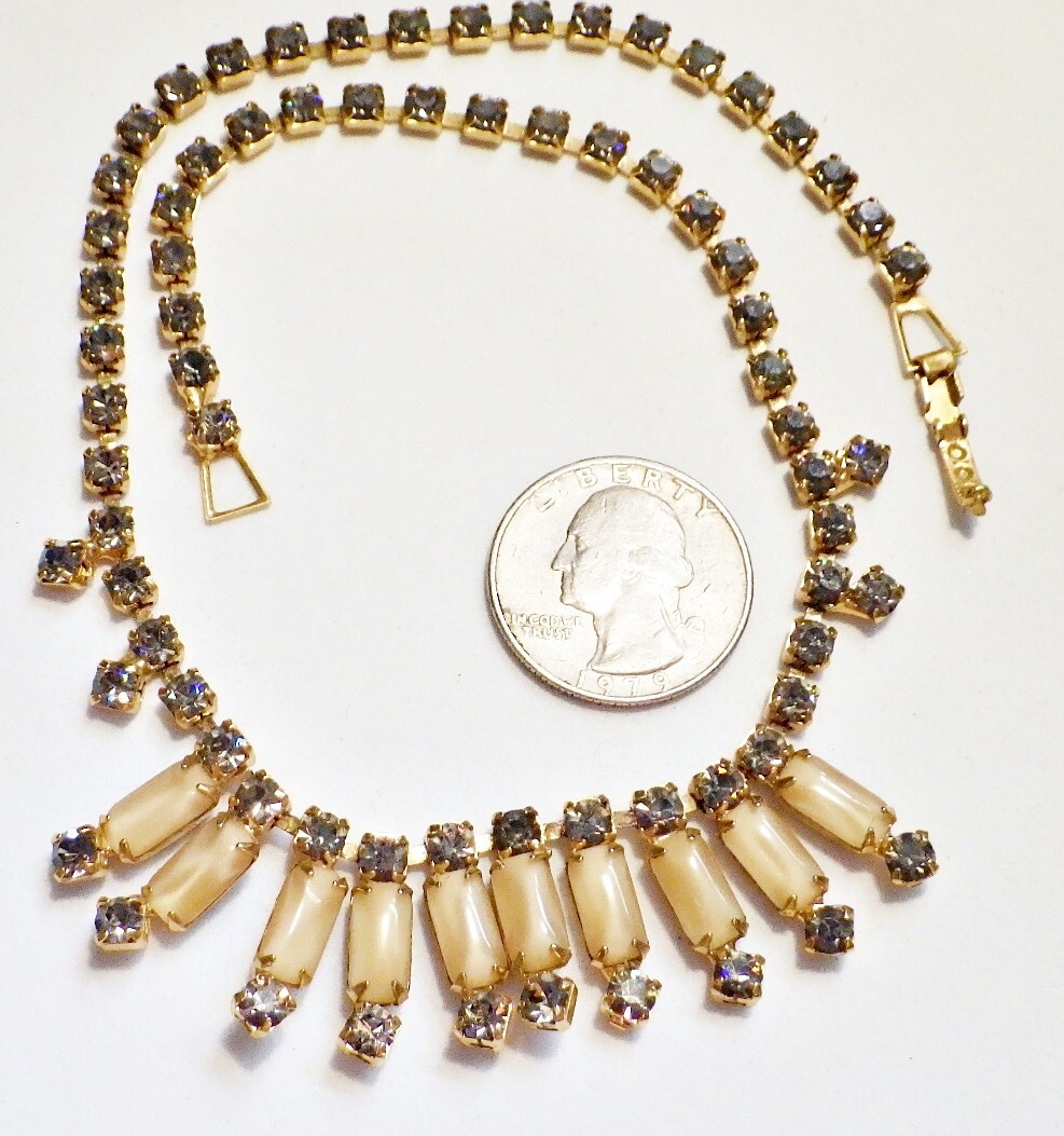 Stunning Unsigned WEISS Hi-End Rectangle Cream Mo… - image 1