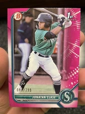 2022 1st Bowman Jonatan Clase Fuchsia Paper #89/299 Seattle Mariners #BP-118🔥⚾️