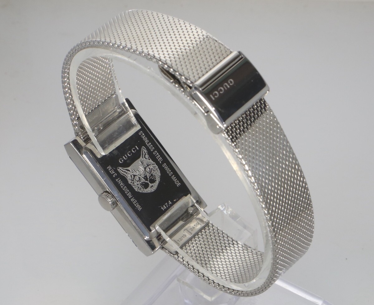 Gucci G-Frame 21mm YA147401 147.4 Red and Green Dial Mesh 