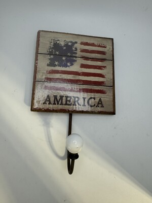American Flag Wall Door Hook Americana Decor Wall Decor