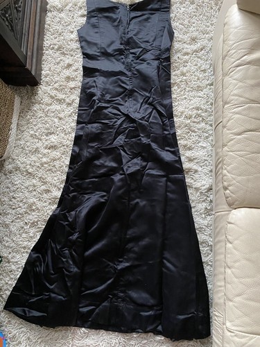 Vintage Dress Long Black Silk Full Length Sleeveless Small / Medium - Picture 4 of 10