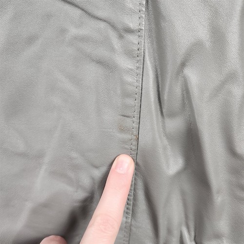 Chaqueta de cuero genuino gris Harlin vintage para hombre talla 38 - Imagen 6 de 9