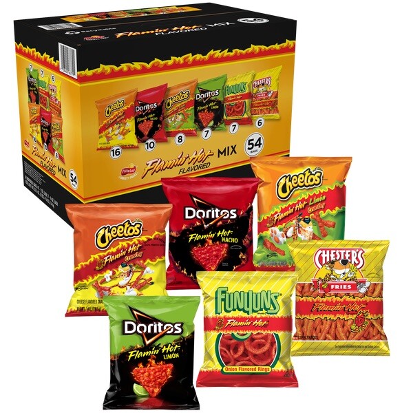 Frito-Lay Flamin' Hot Mix Variety Pack 54ct - Spicy, Bold, Fiery