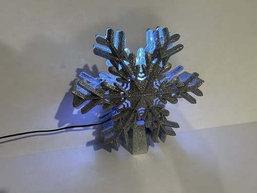 Projector LED Tree Top Snowflake Christmas Tree Topper New Silver - Picture 2 of 4