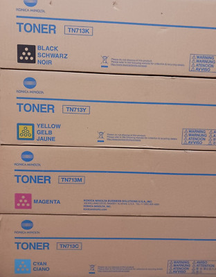Set Completo Toner Konica Minolta TN713 Originali – Nero, Ciano, Magenta, Giallo – Lotto Grande
