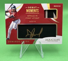2020 Immaculate Domingo Leyba DM-LE Debut Moments Auto Patch 9/10