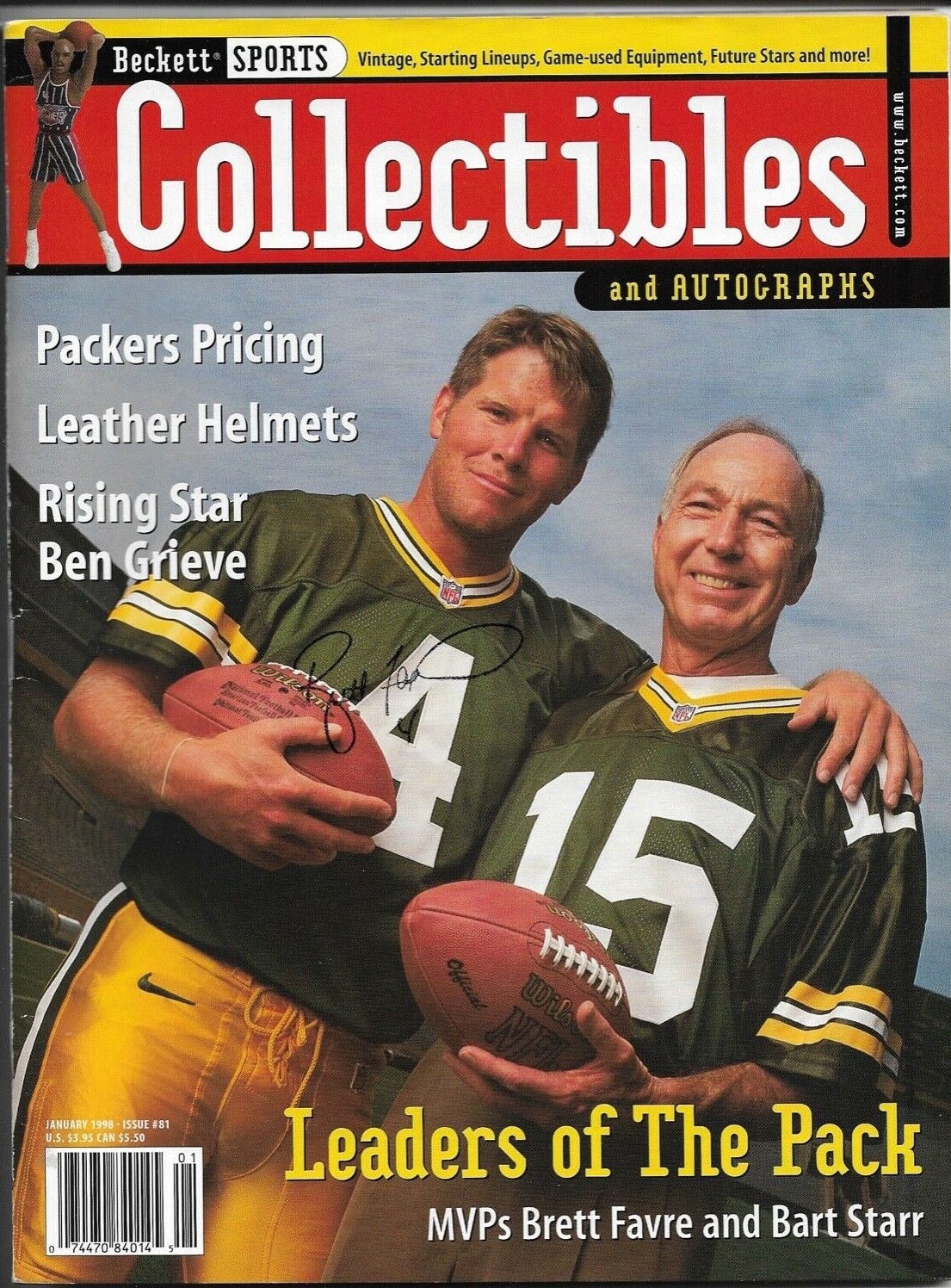 Brett Favre Autographed Signed Green Bay Packers Beckett Sports Collectibles .. Jan. 1998 