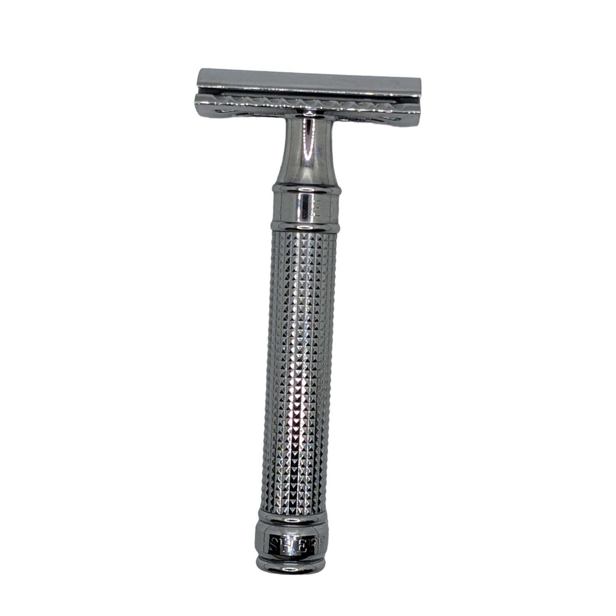 Chrome Diamond-Cut Knurled Handle DE Safety Razor - by Edwin