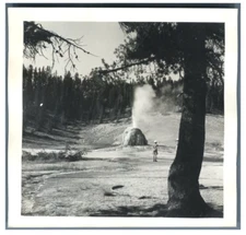 USA, Lone Star Geyser Vintage Print.  Circa 9x9 Silver Print