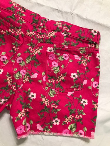 Mini Pantalones Cortos Azul Marino Antiguo Niñas Talla 16 Corte Denim Rosa Floral Elastizado Nuevos con Etiquetas - Imagen 7 de 8