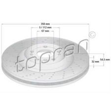 TOPRAN 2x Bremsscheibe vorne Ø350 mm für Mercedes-Benz GLE W166 350 D 4matic