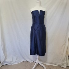 Alfred Sung Midnight Sateen Twill Strapless Cocktail Dress, D775, Size 16, $135