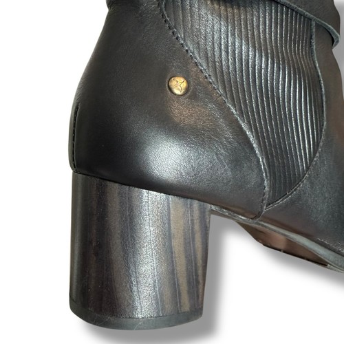 Pikolinos Calafat W1Z mid-heel ankle boots Calf skin Leather Black Buckle Sz 10 - Picture 7 of 23