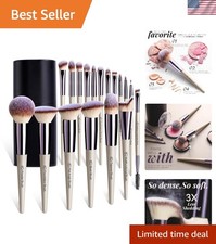Complete 18-Piece Makeup Brush Set with Portable Case - Ideal for All Skin