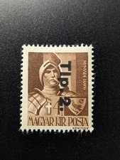 1945 HUNGARY MAGYAR Janos Hunyadi STAMP WW2 TI. 2 OVERPRINT  MNH OG