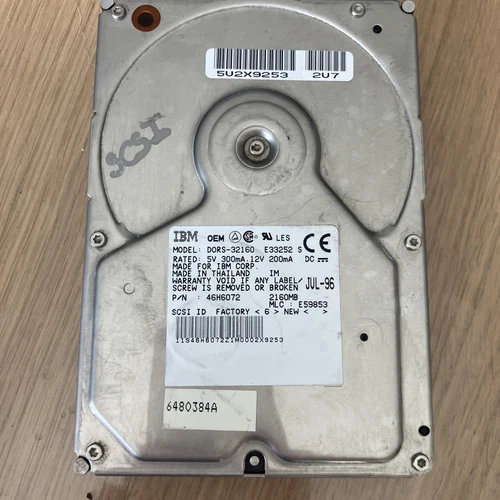 HDD 2gb SCSI, IBM D0RS-32160 P/N:46h6072 2160mb