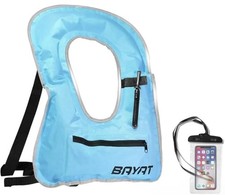 Portable Snorkel Swim Vest for Adults,Inflatable Buoyancy W/ Phone Holder T-39 