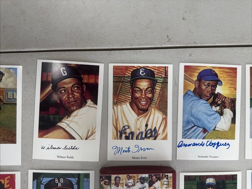 Negro League Fine Arts Card Set 29 Postcard 3 Signed M Irvin W Fields A Vazquez - Picture 2 of 7