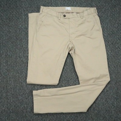 Asket Pants Mens 33x34 Beige The Chino Slim Fit Straight Flat Front Trouser